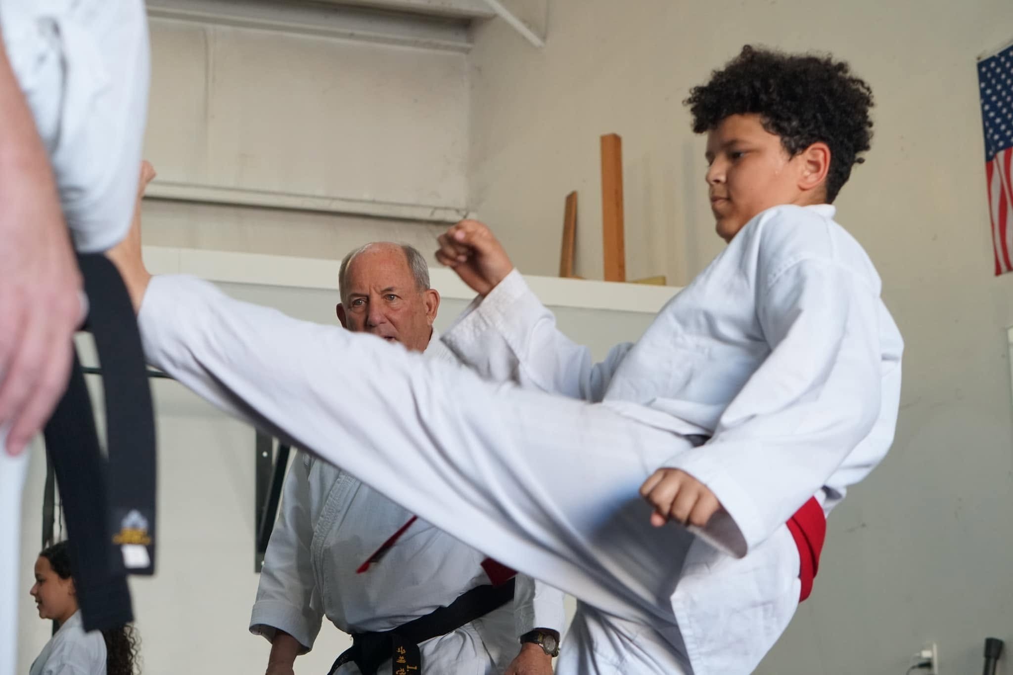 Kids martial arts class training together at Cape Fear Martial Arts in Wilmington